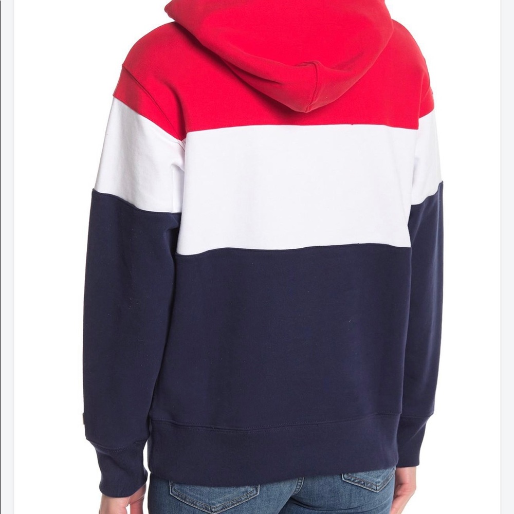 M LEVIS large letters logo color block sweatshirt  hoodie - Picture 4 of 9